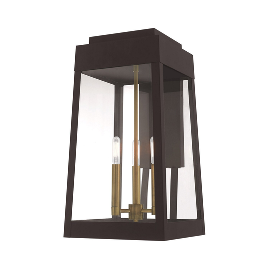 Giuseppe Lighting Three Light Outdoor Wall Lantern Oslo Bronze - Exact Size