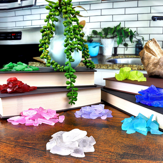Frosted Sea Glass Pebbles | 1 lb 8 Colors Beach Decor, Vase Filler, Terrariums, Planters, Arts & Crafts, Diy Projects, Parties, Favors