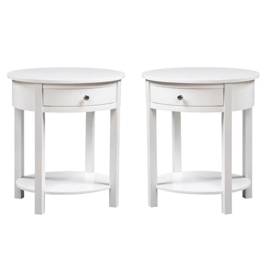 Accents Cypress End Table in White Wood Finish - Set of 2 - 54 x 84