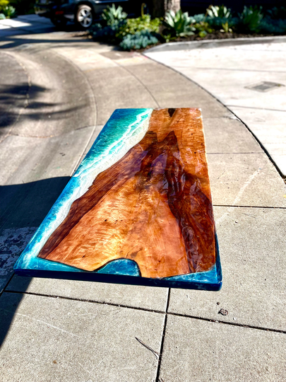 River Table in Walnut/Office/Dining/ Ocean Table/ Table Variation/Unique Lifelike Design/ This Is Sold/ Message Me For Custom Orders
