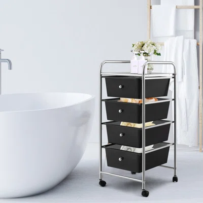 Rebrilliant 4 Drawer Cart Storage Container Bins With Wheels For Home&school&office