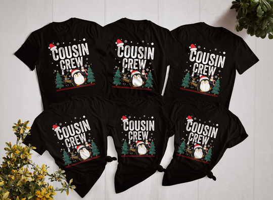 Christmas Cousin Crew Team Family Shirt Gifts, Matching Santa Hat Squad Tee, Birthday Shirt, Best Party Xmas Tee