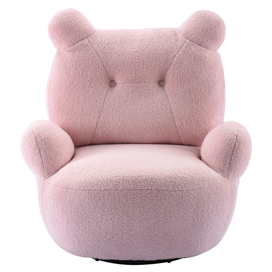 Swivel Accent Chair,Teddy Short Plush Particle Velvet Armchair,360 Degree Swivel Barrel Chair