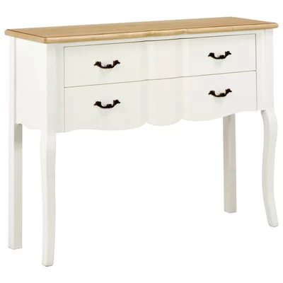 Meshaq 43.3" Wide 4 Drawer Maple Solid Wood Sideboard