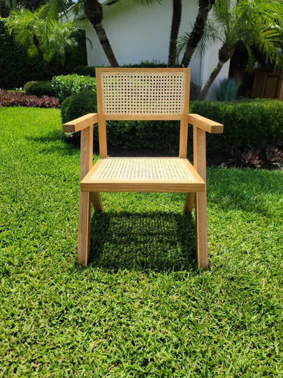 Solid White Oak & Rattan Sitting Chair