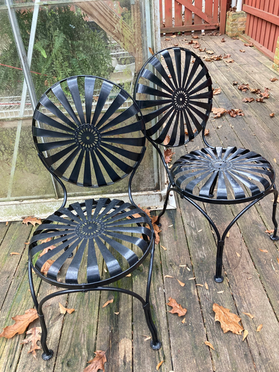 Francois Carre Garden Chairs - A Pair