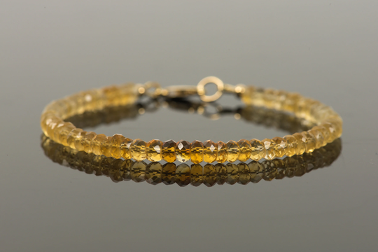 Citrine Bracelet, November Birthstone, Delicate Golden Gemstone Handmade Jewelry