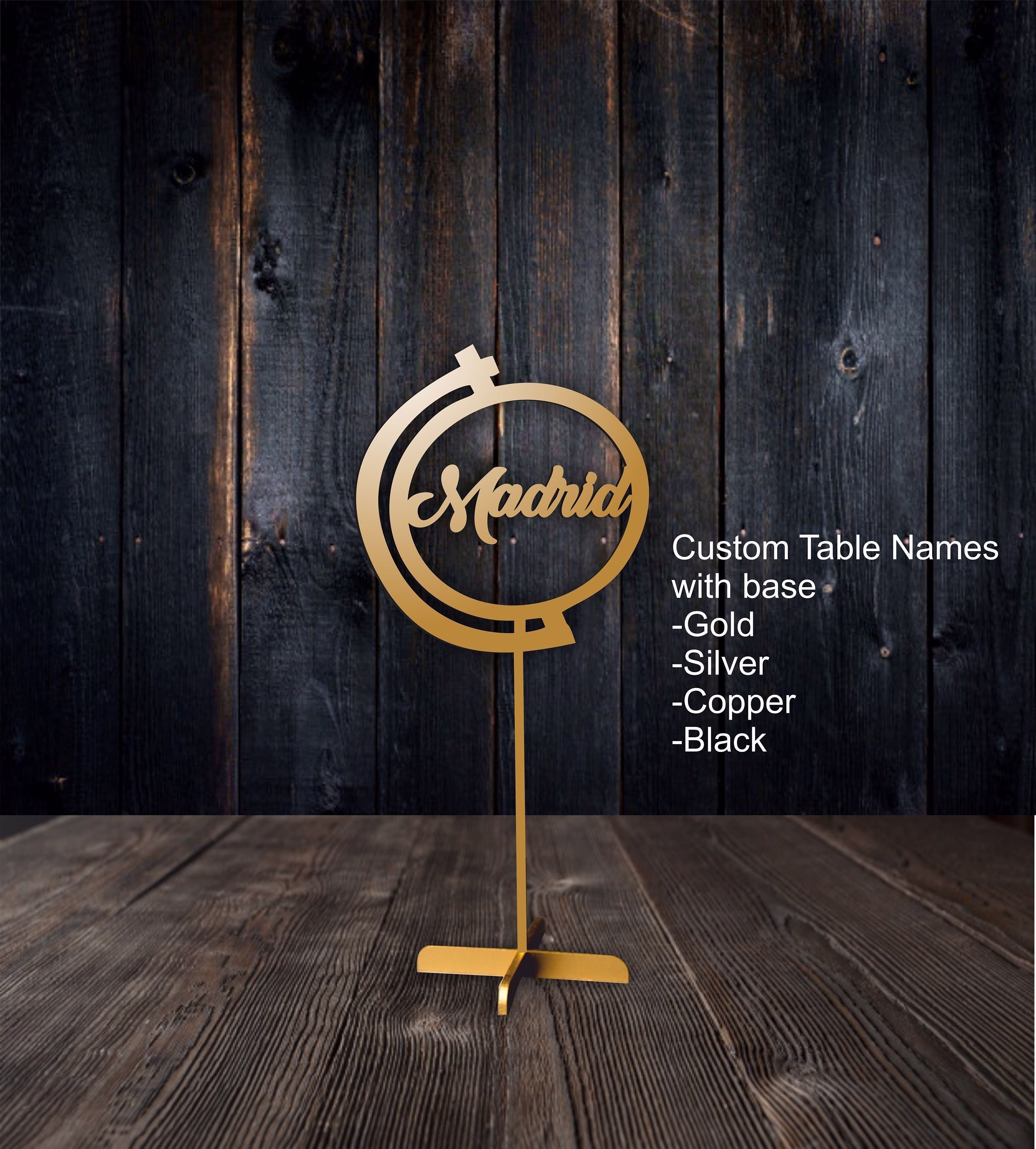 Wedding Table Names, Custom Numbers, Laser Cut Globe Centrepieces, Wooden Sign, Laser Cut Names