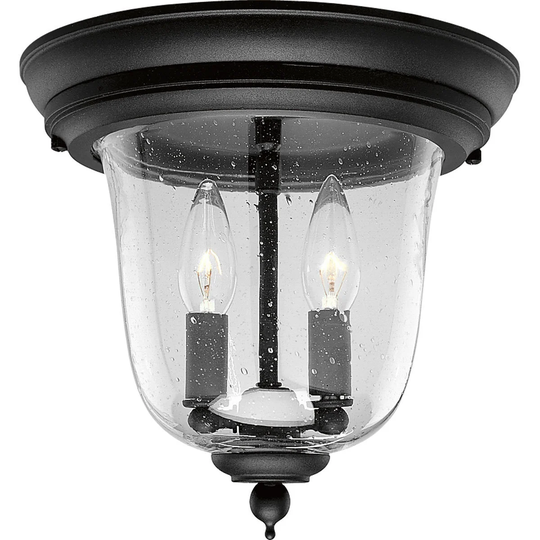 Ashmore 2-Light Black Traditional Outdoor Close-to-Ceiling Light