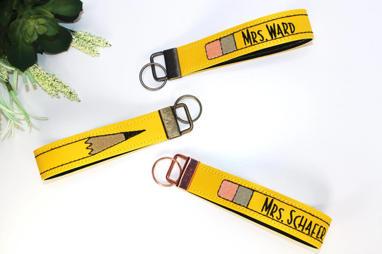 Personalized Pencil Wrist Strap, Key Ring, Teacher Gift, Appreciation
