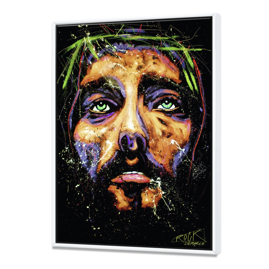 Designart 'Colorful Modern Jesus' Modern & Contemporary Framed Canvas Artwork Print
