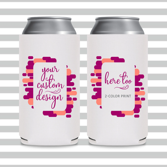 Custom Slim Can Coolers 2-Color Print Party Favors in Bulk For Guests & Events Promo Items Two Color Foam Your Design Or Logo