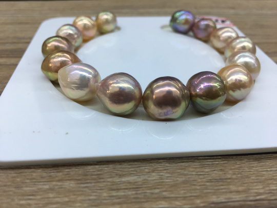 Natural Rainbow Color Loose Pearls No Hole For Pearl Bracelet Design, Ajj001