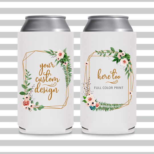 Custom Slim Can Coolers Full-Color Print Party Favors in Bulk For Guests & Events Promo Items Full Color Your Design Or Logo