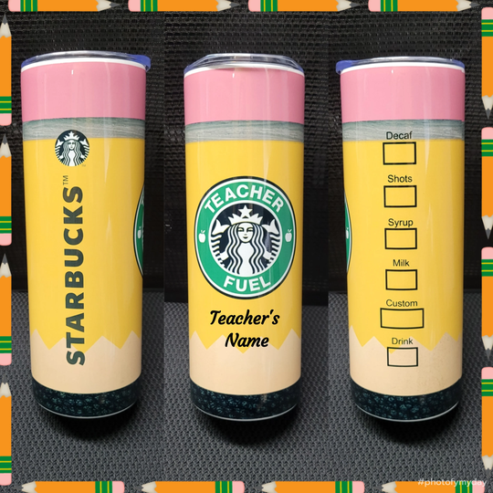 Teacher Fuel Tumbler | Pencil 20 Oz
