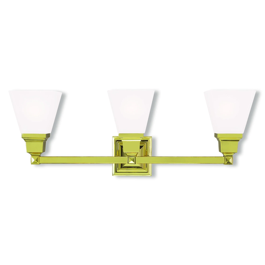 Livex Lighting Mission Polished Brass 3-light Bath Light