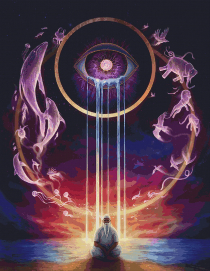 Circle Of Life By Jonas Joedicke | Jojo's Art Modern Cross Stitch Art Kit 18 Count