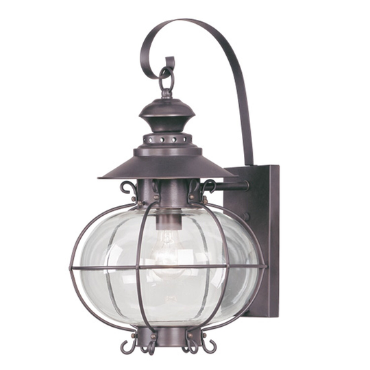 Giuseppe Lighting One Light Outdoor Wall Lantern Harbor Bronze - Exact Size