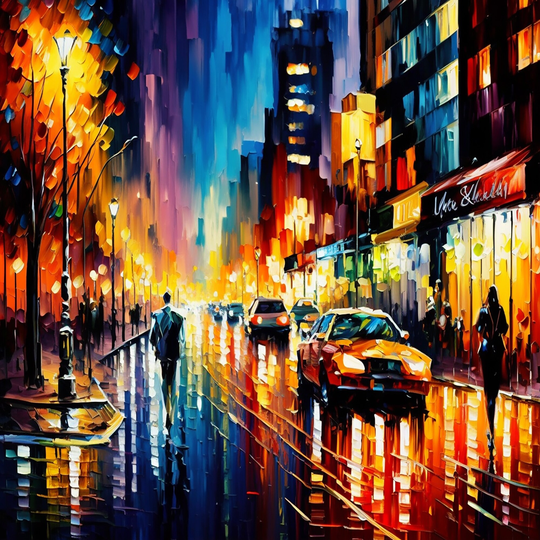 Designart 'Colorful Manhattan Time Square II' Cityscapes Framed Canvas Art Print
