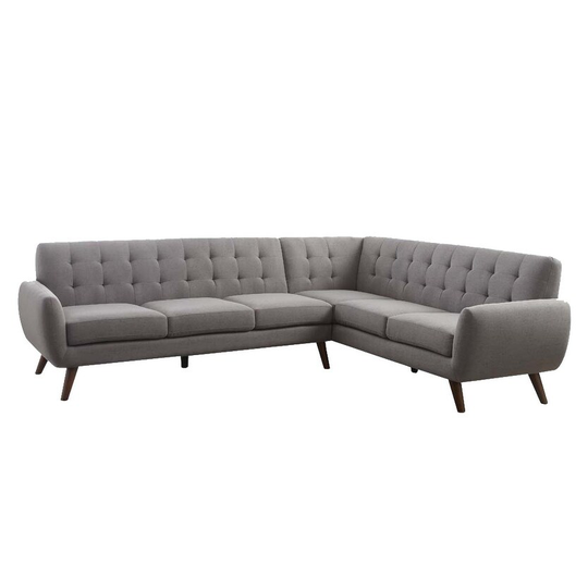 L-Shape Tufted Sectional Sofa in Linen