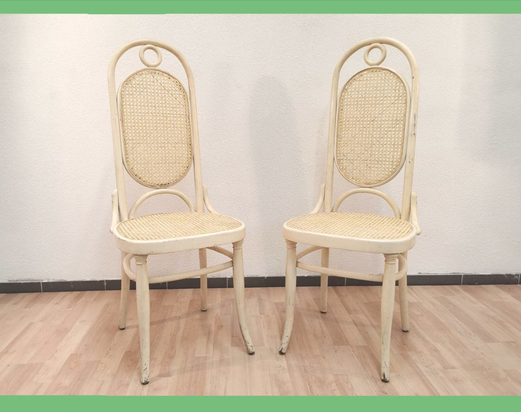 1 Of Vintage Dining Chairs/Thonet Bentwood High Back Chair Made in Yugoslavia Cane Wicker Retro White Chair 1970 Rattan