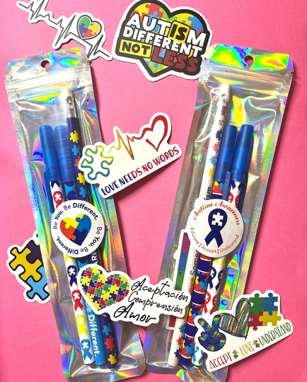 Autism Awareness Pen Pencil Set Bundle