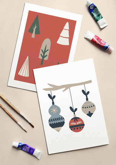 Holiday Cards Paint By Number Kit/Paint Kit/Kids Crafting Kit/Adult Coloring Valentines Craft