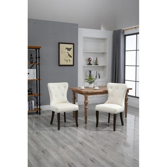 Dining Chair Tufted Armless Chair Upholstered Accent Chair,Set of 2