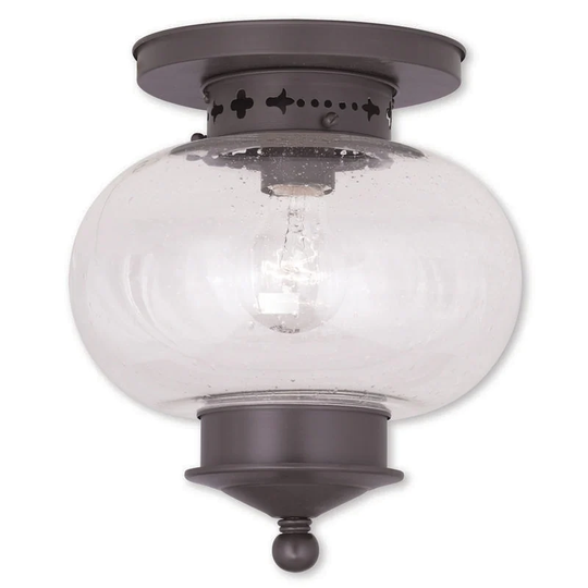 Livex Lighting Harbor 1-Light Bronze Ceiling Mount