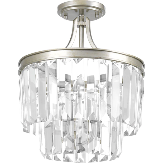 Progress Lighting Glimmer Silver Steel and Metal 3-light Semi-flush Convertible