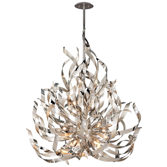 Corbett Lighting Graffiti 12-light Silver Leaf Pendant