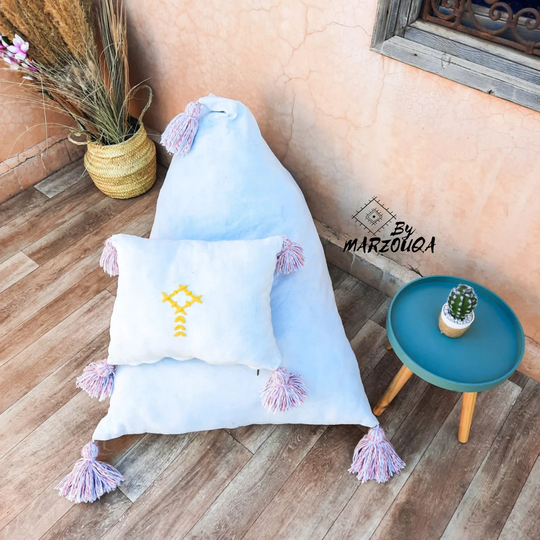 Moroccan Bean Bags Floor Cushion Chair Beanbag, Meditation Pillows Pompoms Beanbags Bohemian Large, Outdoor Bag Cover
