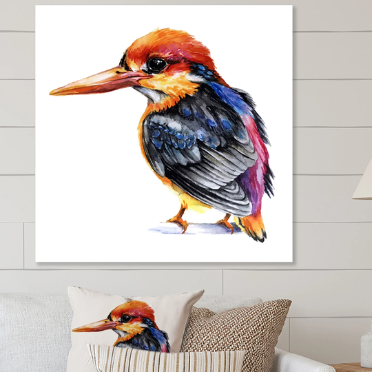 Designart 'Colorful Kingfisher Bird' Traditional Canvas Art Print