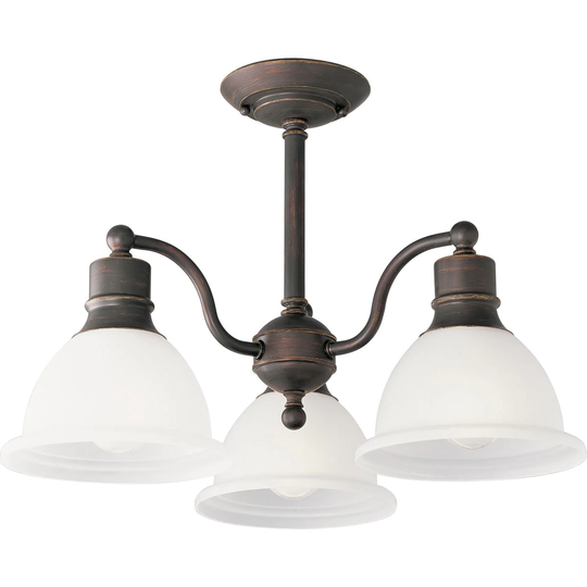 Progress Lighting Bronze 3-light Semi-flush Mount Fixture