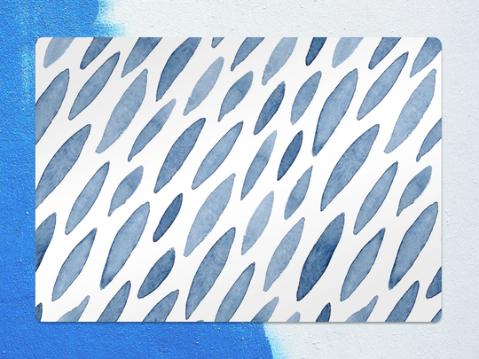 Blue Atrament Chair Mat, Protective White Splat Watercolor Vinyl Floor Office Decor, Decorative Comfort Mat