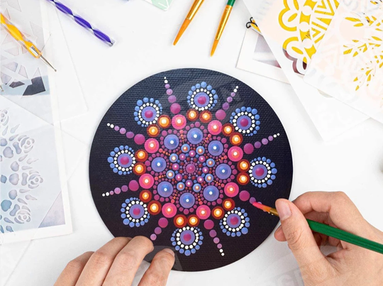 Mandala Dot Art Kit - Paint Your Own Garden Rocks, Flower Pots, & Home Decor