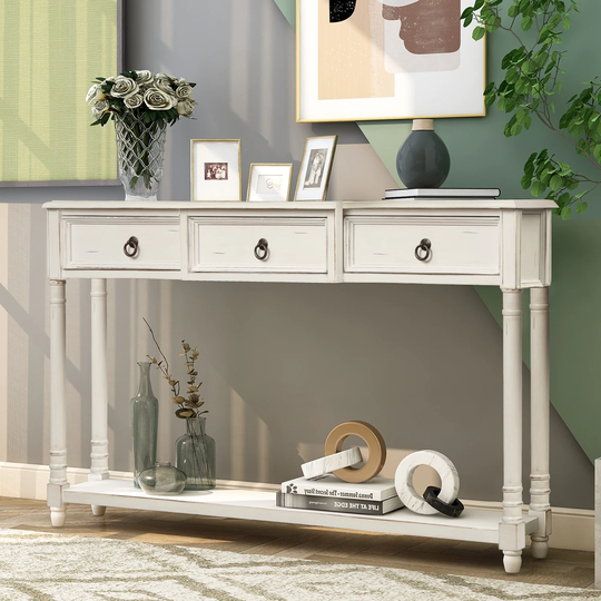 Entryway Console Table Sofa Table with Drawers and Shelf - 51.57*13.3*34INCH