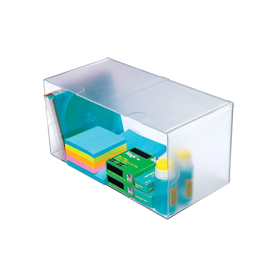 Deflect-O Cube 1 Compartment Stackable Plastic Compartment Storage - 6" x 6" x 12"
