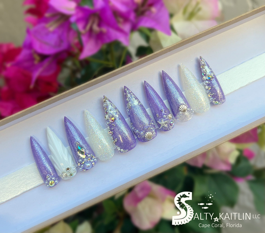 Mermaid Off Duty Press On Gel Nails