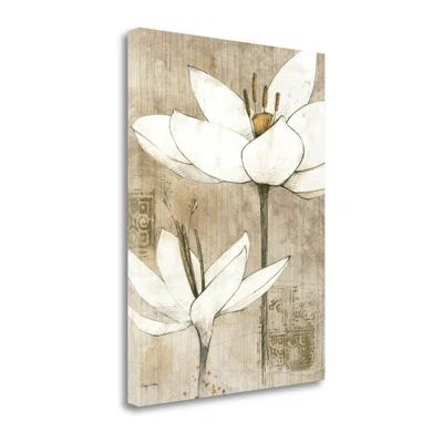 'Pencil Floral I' - Wrapped Canvas Print