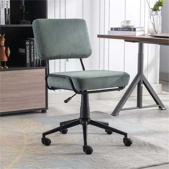 Adjustable Heigh and Swivel Rolling Wheels Corduroy Desk Chair
