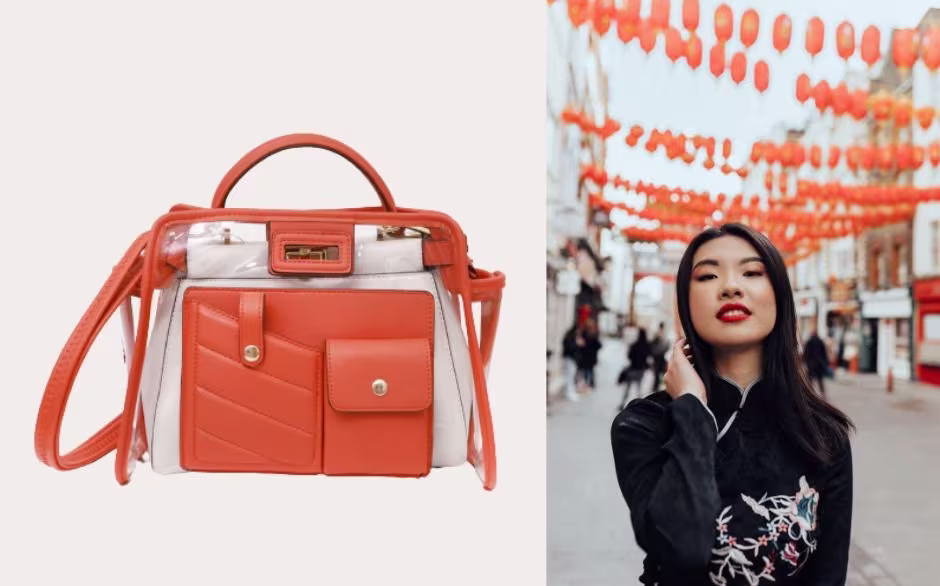 Transparent Double Bag With Cargo Pockets