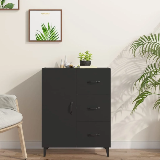 Sideboard Black 27.4"x13.4"x35.4" Engineered Wood