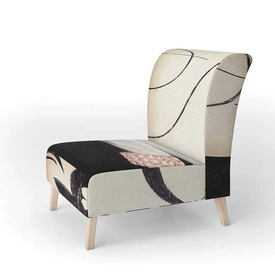 Designart 'Black and White Fancy Glamorous Gloves' Upholstered Fashion Accent Chair