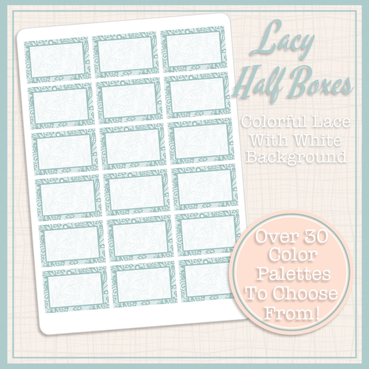 Colorful Lace | Half Box Stickers Lacy Frame 18 Total