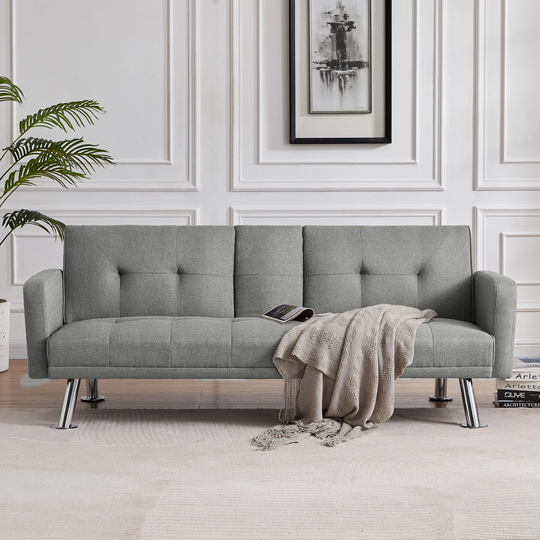 Convertible Folding Sofa Bed Futon Sofa Fabric Upholstered Sleeper Sofa Couch