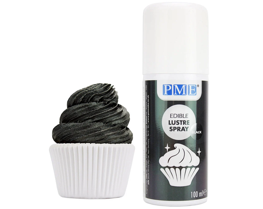 Black Luster Spray Food Coloring - Create Beautiful Metallic Black Cakes, Cookies, Chocolates, & More With This Easy To Use Luster Spray