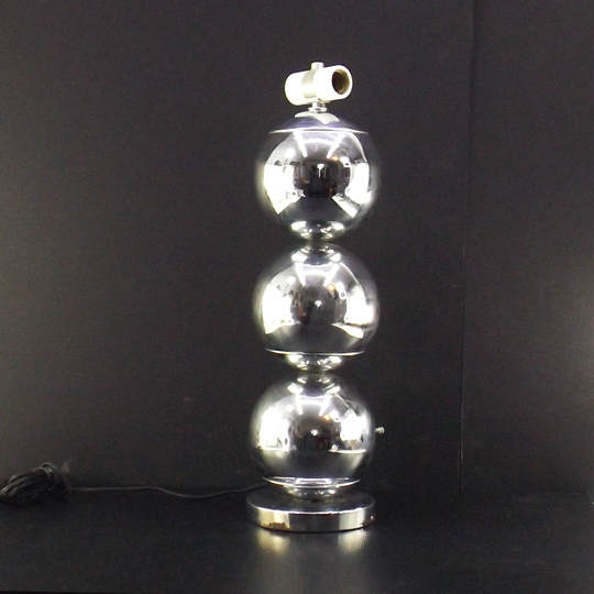 Vintage 60S 70S Table Lamp | Stacked Chrome Balls Mid Century Modern Light Space Age Lighting Retro Disco Hipster Decor
