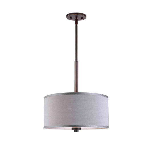 Woodbridge Lighting Drum 15" Shade Pendant w/ Embedded LED Cluster