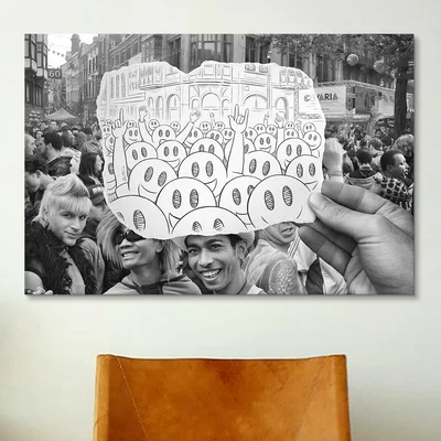 'Pencil with Camera 22 - Gay Smileys' by Ben Heine Photographic Print on Wrapped Canvas